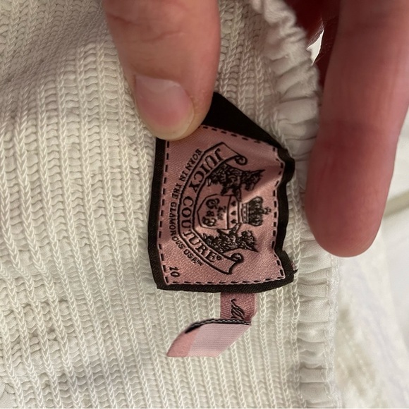 Y2K Juicy Couture Baby Doll Dress Women’s 10 White Linen Boho Cottagecore - Picture 5 of 8